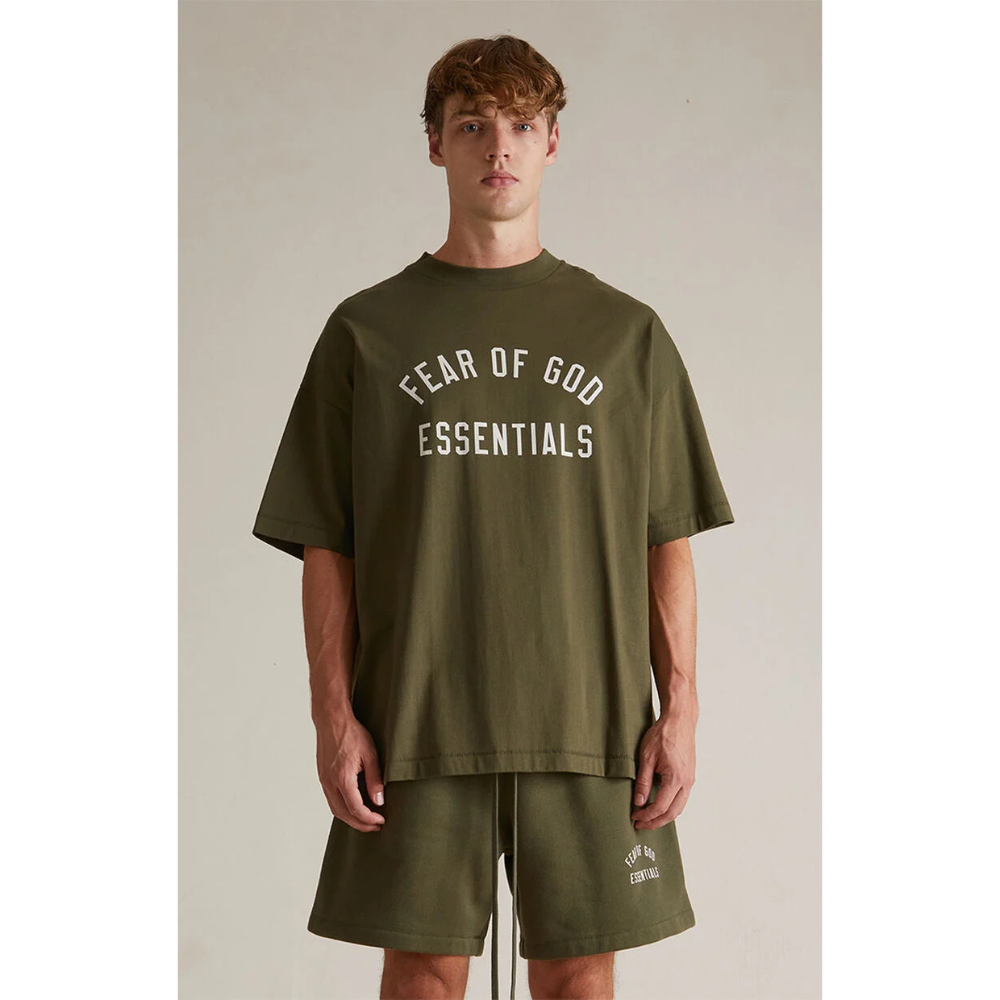 Fear of God Essentials Jersey Crewneck Tee (Military) (FW24