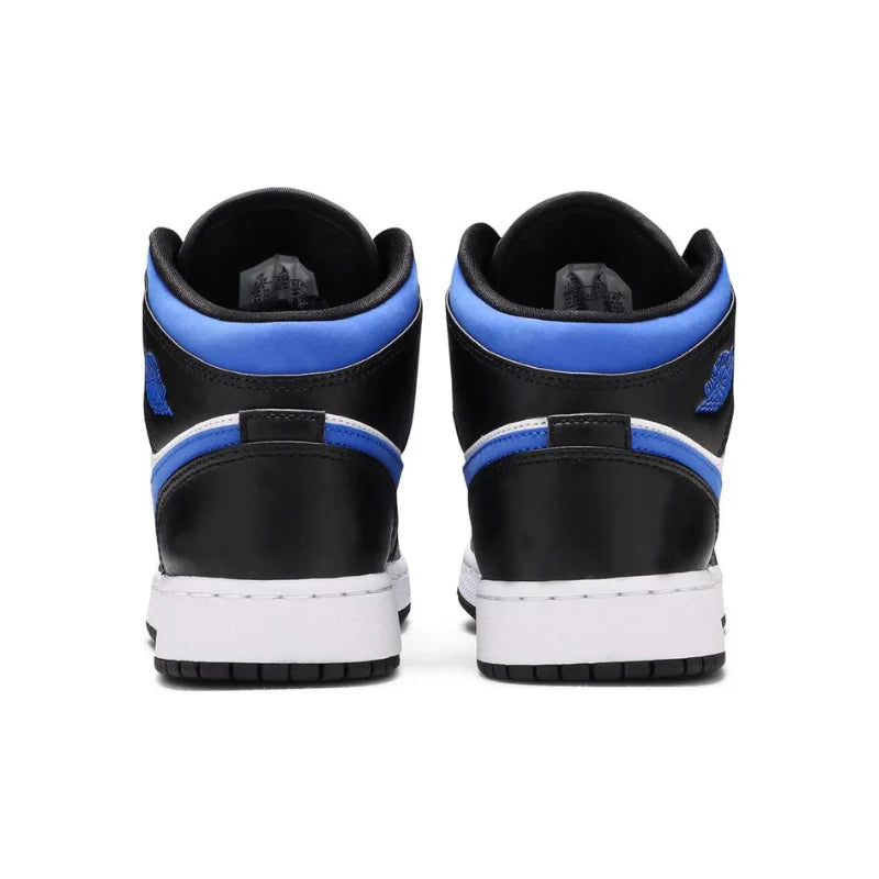 Jordan 1 Mid White Black Racer Blue GS Kick It NZ