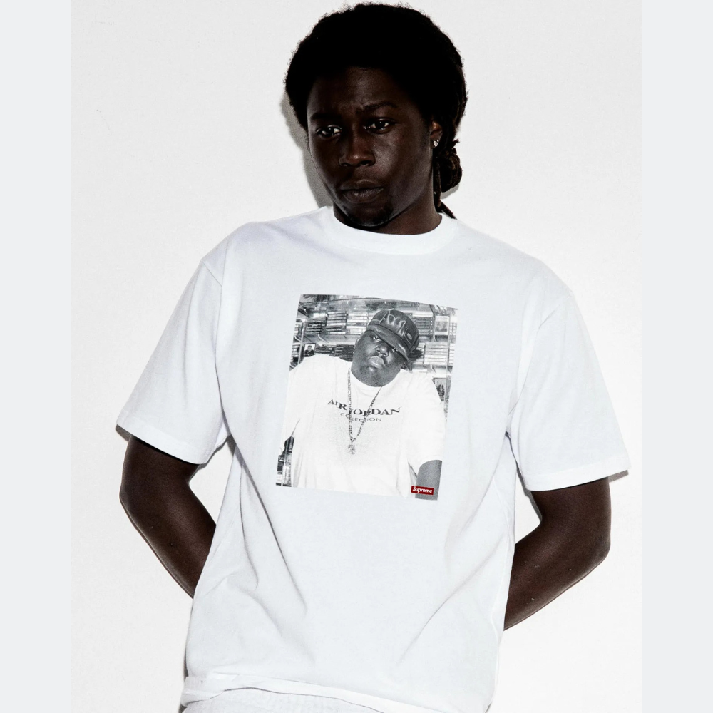 Supreme x Air Jordan Biggie Tee (White) (FW24) – Kick It NZ Supreme x Air Jordan Biggie Tee (White) (FW24) – Kick It NZ