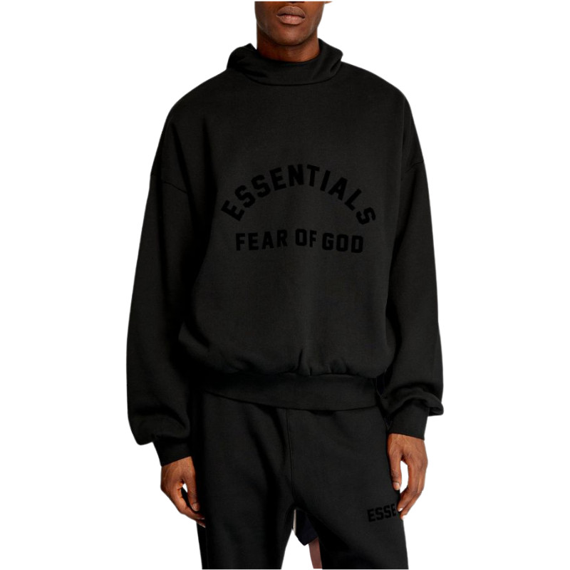 Fear of God Essentials Arch Logo Hoodie Jet Black Kick It NZ
