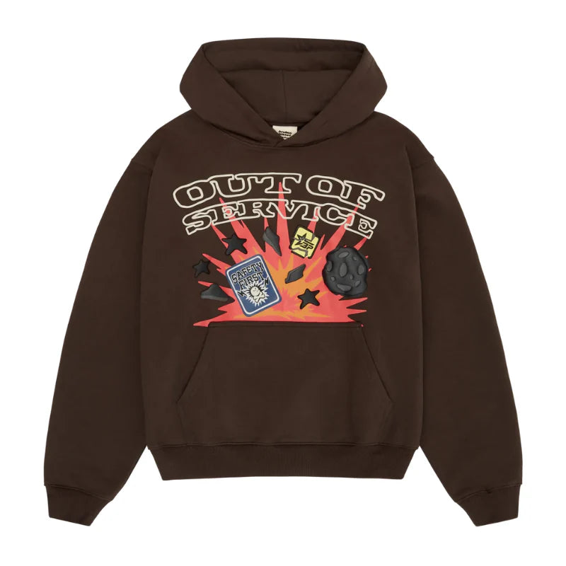 Broken Planet Out Of Service Hoodie Brown