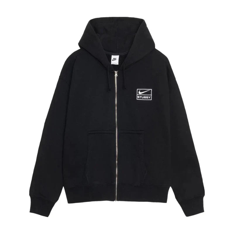 Stussy x Nike Stone Washed Fleece Zip Hoodie (Black) (SS24)