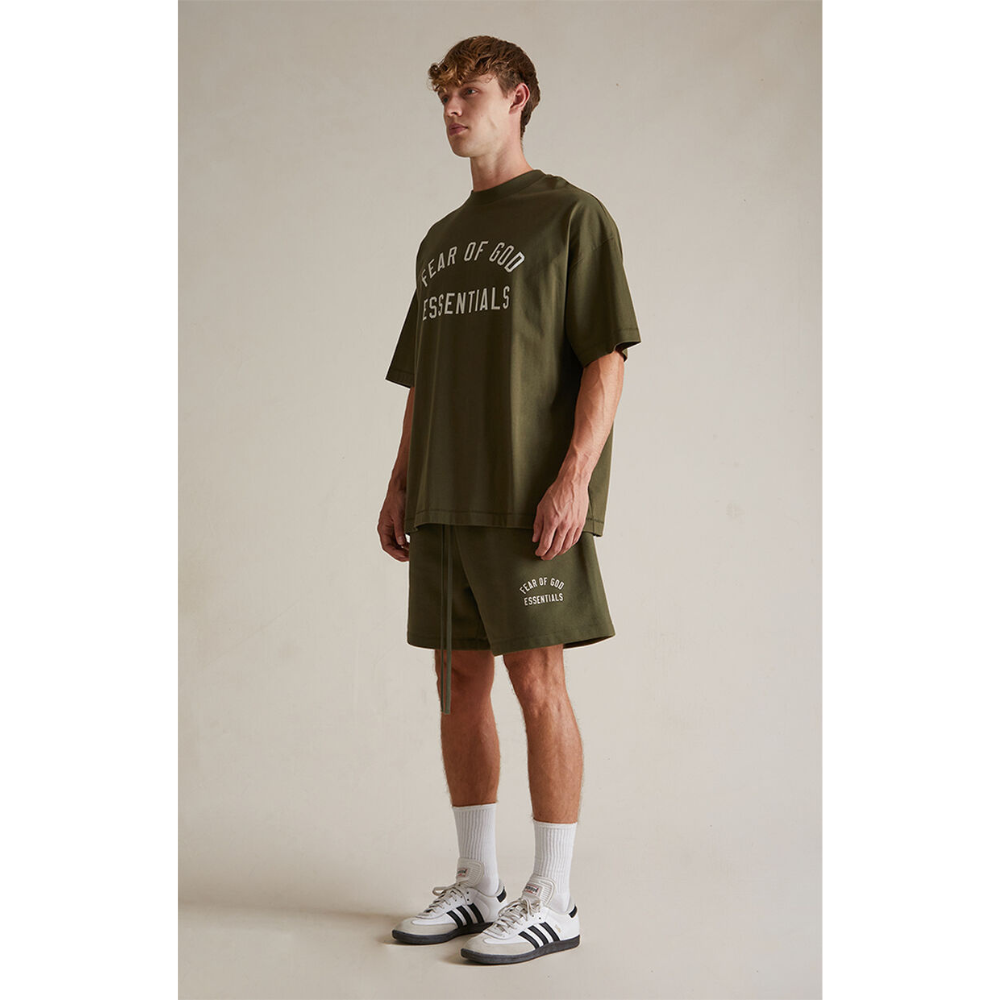 
                  
                    Fear of God Essentials Jersey Crewneck Tee (Military) (FW24)
                  
                