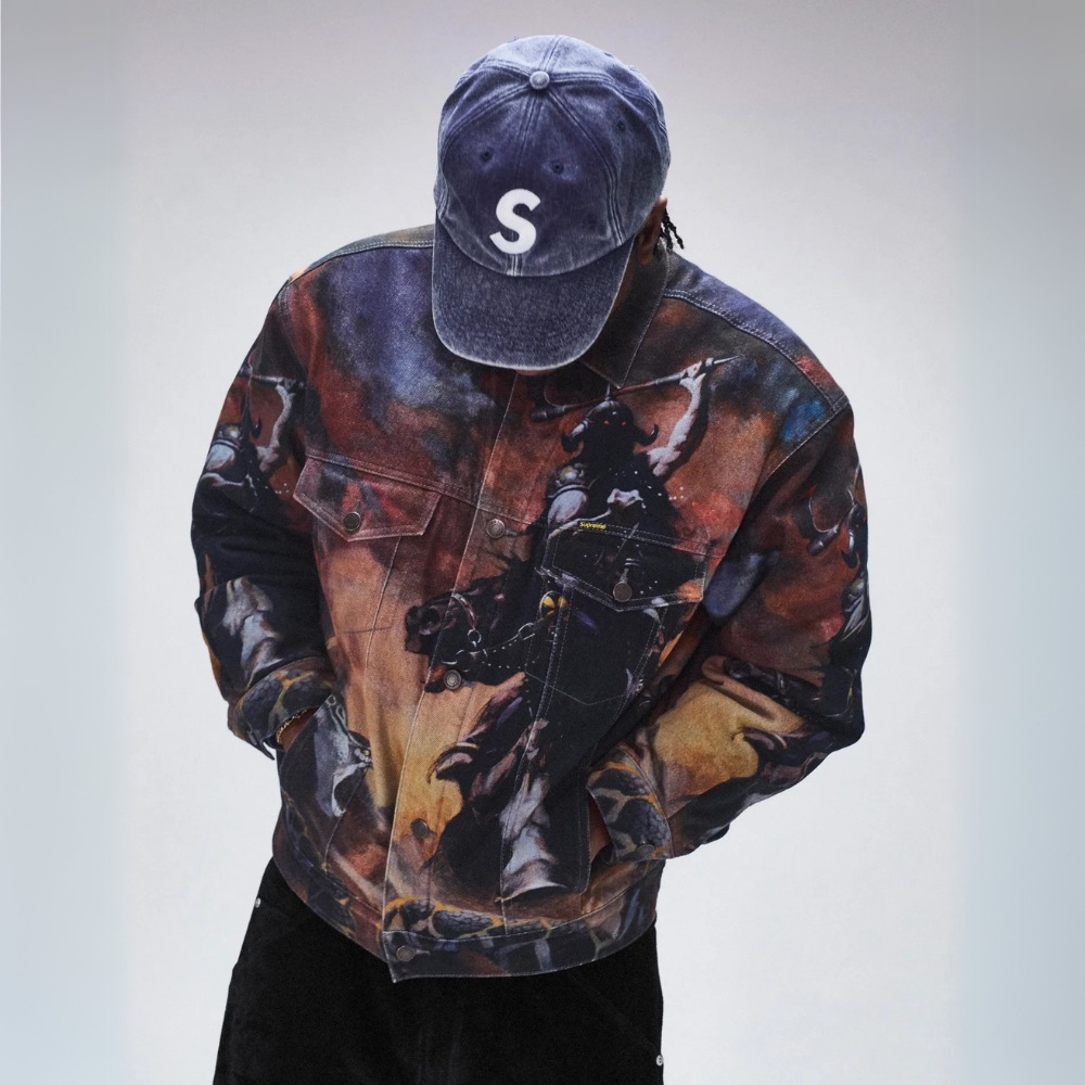Supreme x Frank Frazetta Faux Shearling Lined Trucker Jacket Supreme x Frank Frazetta Faux Shearling Lined Trucker Jacket