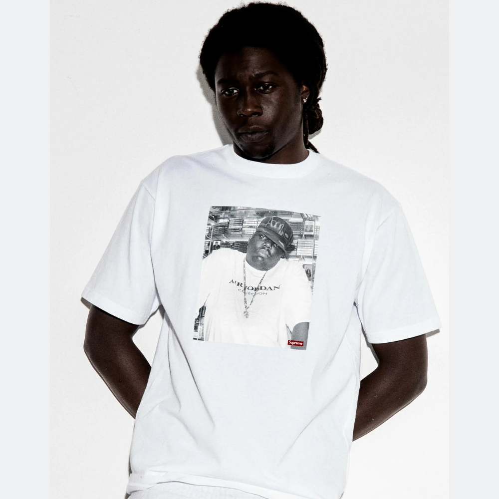 
                  
                    Supreme Jordan Biggie Tee (White) (FW24)
                  
                