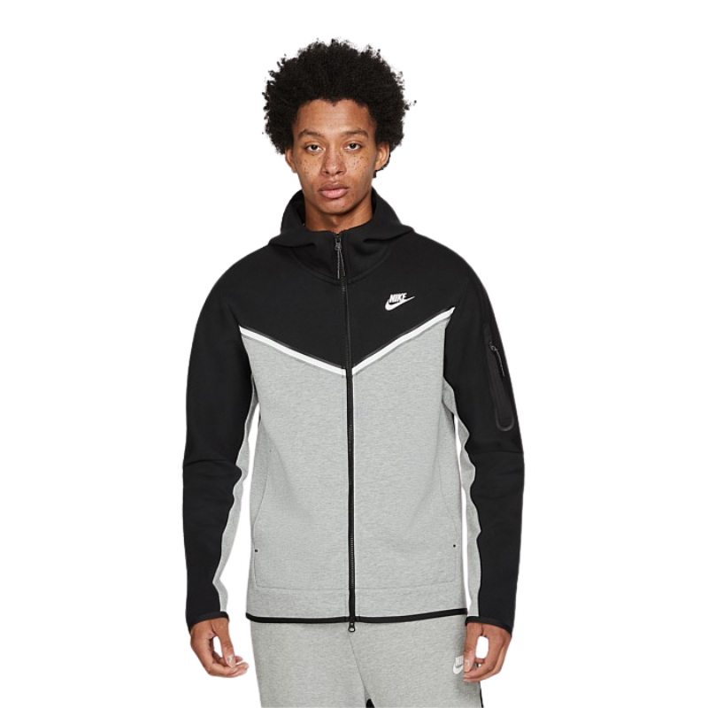 Nike Sportswear Tech Fleece Full-Zip Hoodie (Black/Dark Grey)