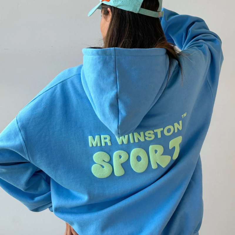 Mr Winston Puff Hood Sky Blue