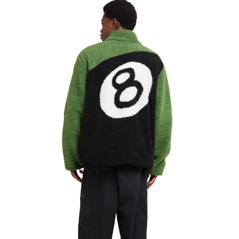Stussy 8 Ball Sherpa Reversible Jacket (Green)