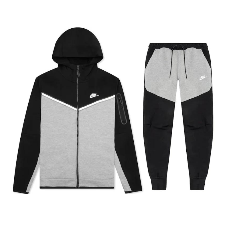 Nike Tech Fleece Zip Hoodie & Joggers Set (Black/Grey)
