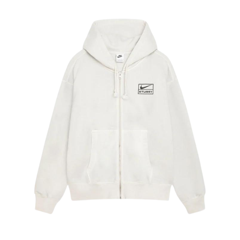 Stussy x Nike Pigment Dyed Fleece Zip Hoodie (Light Bone) (SS24)