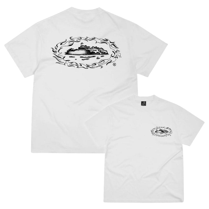 Corteiz Firey Alcatraz Tee (White) (SS24)